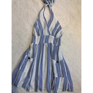 American Eagle Striped Halter Dress